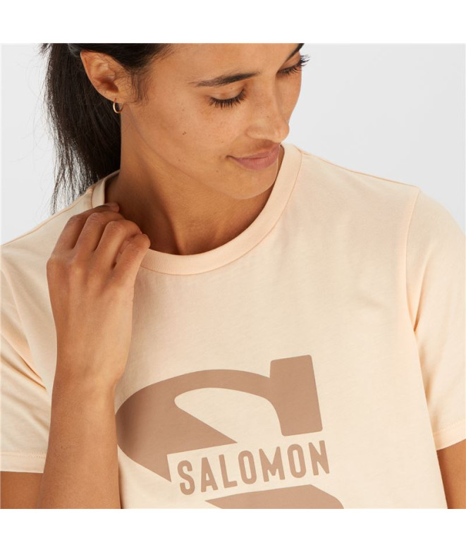Camiseta Fitness Salomon Big Logo Nude