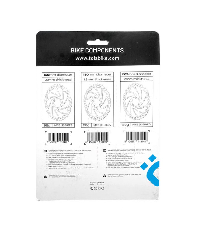 Disco Freio Ciclismo de Töls MTB Wave 203mm