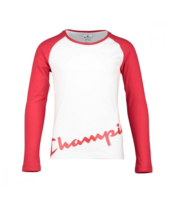 Sportswear T-Shirt Champion Manches longues Blanc-Rouge