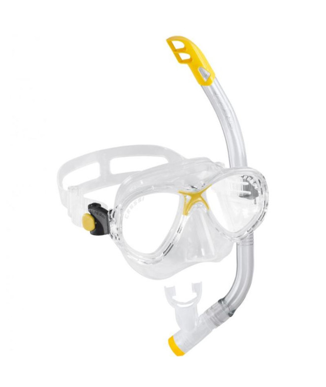 Kit de Snorkel Cressi Sub MAREA VIP JUNIOR TRANSP.-AMARILLO (MAREA+TOP)