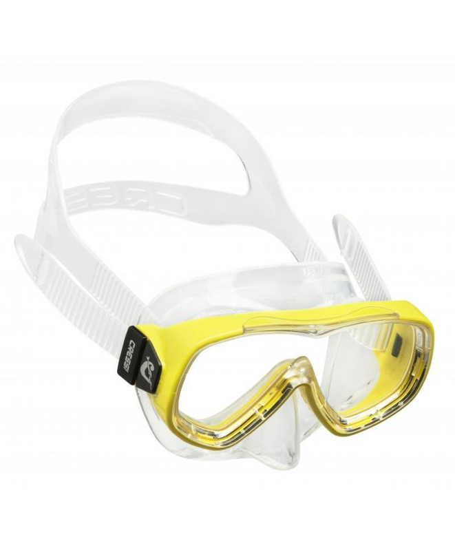 Snorkel Cressi Sub Máscara de PIUMETTA TRANSPARENTE-Amarelo