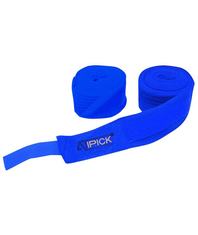 Conjunto de 2 ligaduras de algodão para boxe Atipick 5 cm x 5 m Azul