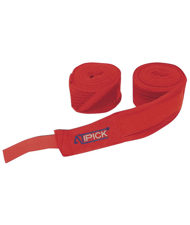Embalagem 2 Ligaduras de algodão para boxe Atipick 5 cm x 5 m Vermelho