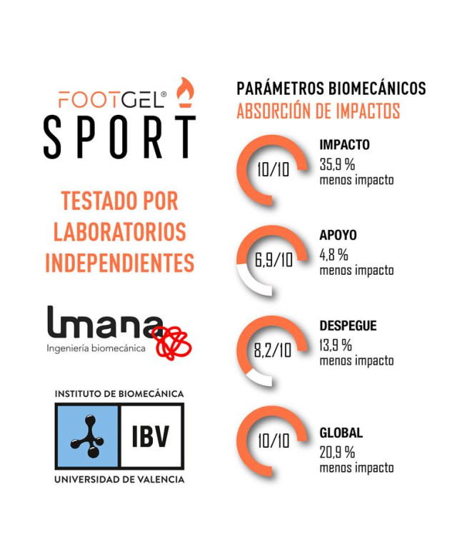 Plantilla Footgel Sport Naranjo