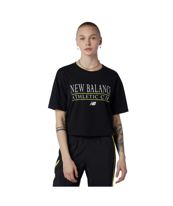 Camiseta New Balance Essentials Athletic Club Boxy Preto