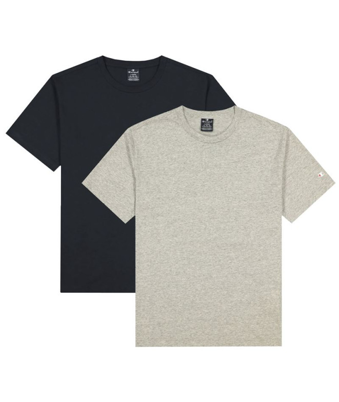 Pack Champion 2 T-shirts Col ras du cou Gris/Noir