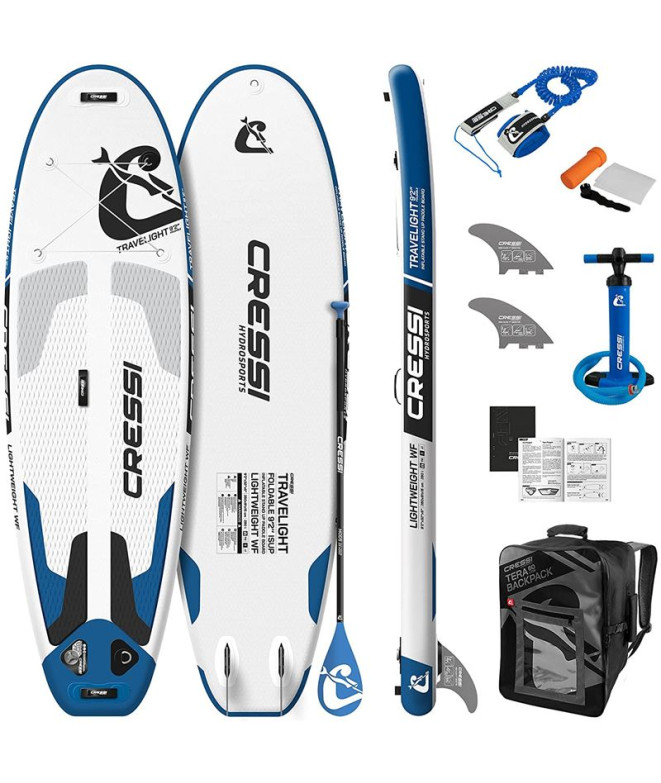 Tabelapaddle surfar Cressi Sub Travelight 9'2'' Foldable ISUP Set Branco-azul