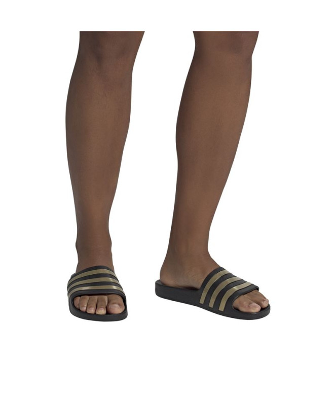 Tongs adidas Adilette Aqua Noir Or