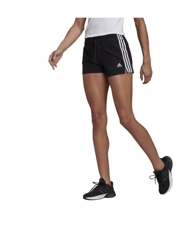 Calça calções adidas 3Bandas Mulher Preto