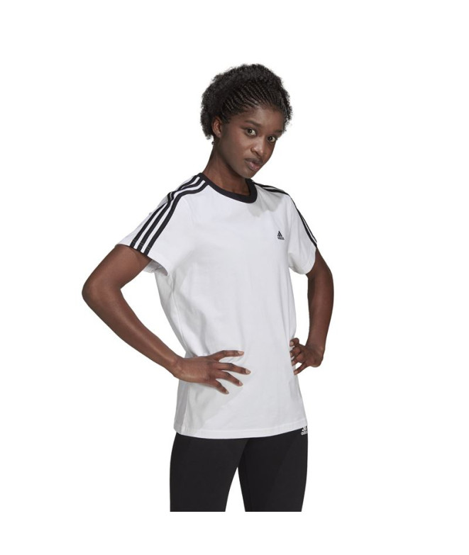 Camiseta adidas 3S Bf Mujer Blanco