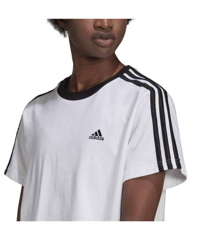 Camiseta adidas 3S Bf Mujer Blanco