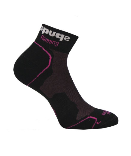 Meias Spuqs Coolmax Cushion Preto-Rosa