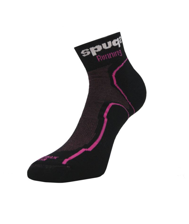 Meias Spuqs Coolmax Cushion Preto-Rosa