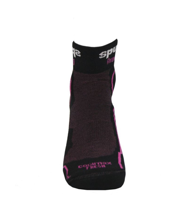 Calcetines Spuqs Coolmax Cushion Negro-Rosa