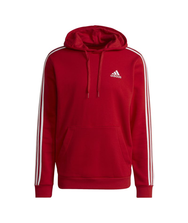 Sweat adidas avec capuche Essentials Fleece 3-Stripes M Rouge